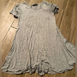 Gray flowy t-shirt dress